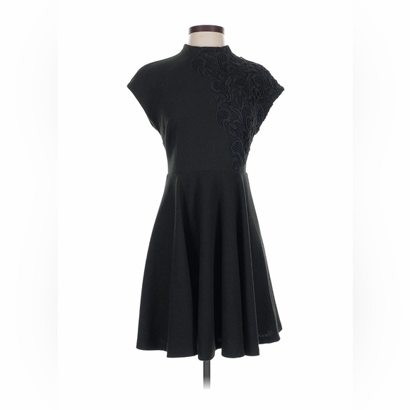 Anthropologie Plenty By Tracy Reese Black Sleeveless Mini Dress with Lace Detail - Picture 5 of 16